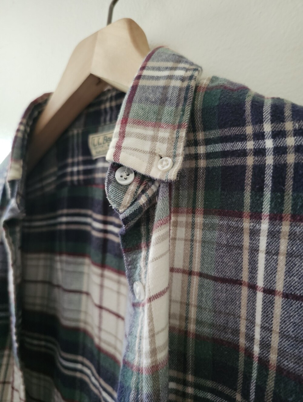 Vintage LL Bean Plaid Flannel Button-up Shirt - Picture 2 of 16